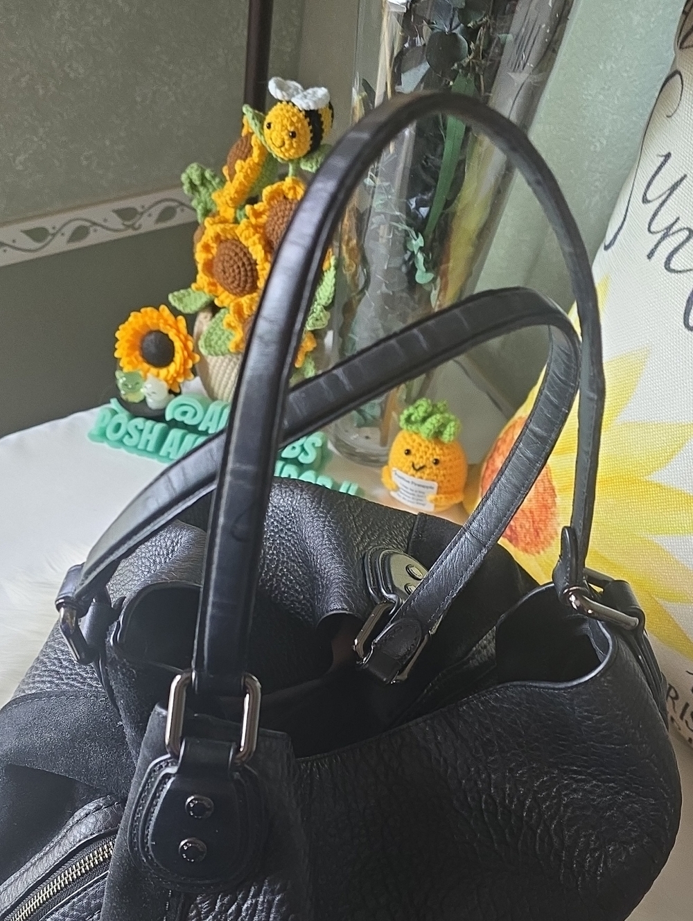 Coach Eddie 42 Suede And Pebbled Leather Tote - Picture 8 of 16